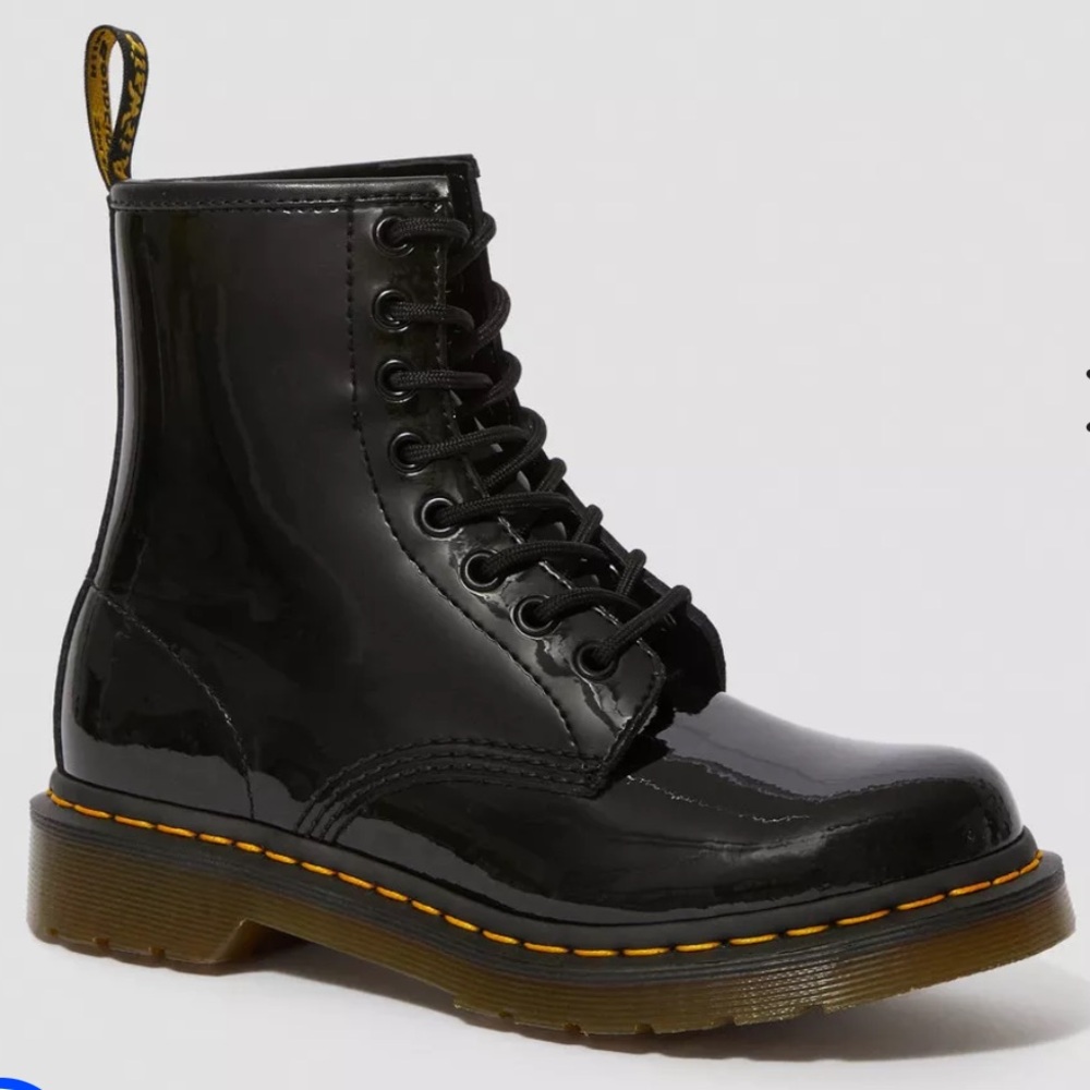 NEW Doc Dr Martens 1460 Goth Punk Grunge Y2K Patent Leather Lamper Black Boots 6